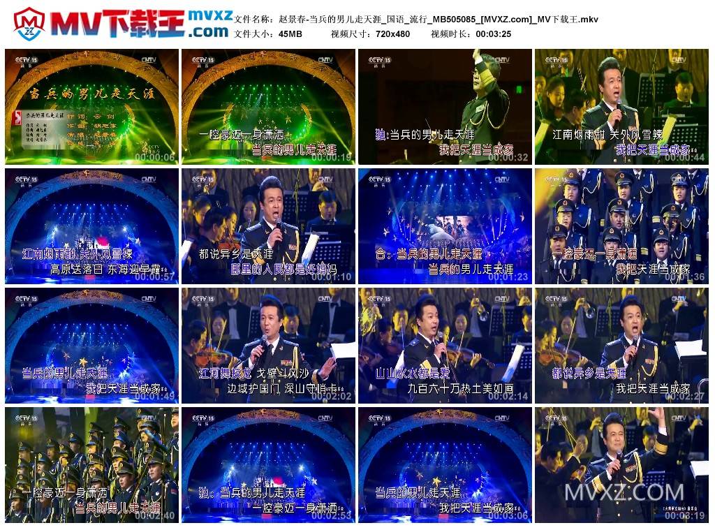 赵景春-当兵的男儿走天涯_国语_流行_MB505085